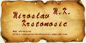 Miroslav Krstonošić vizit kartica